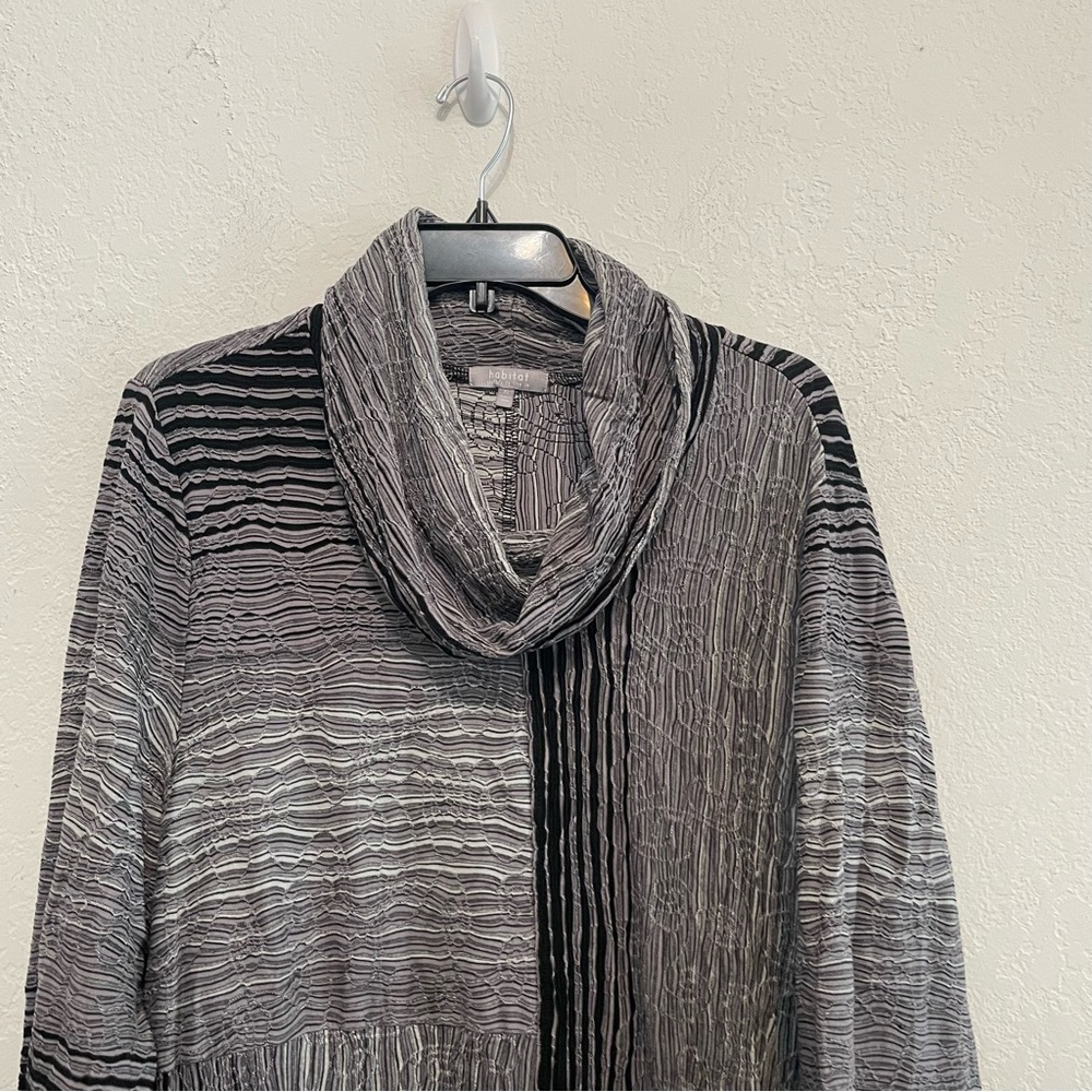 Habitat Black & Gray Textured Cowl Neck Top - Picture 3 of 8